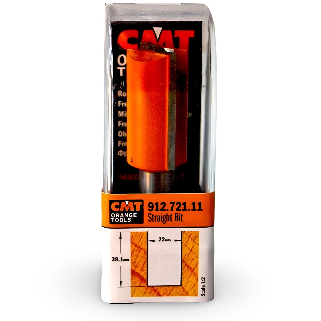 Фреза концевая CMT S12 мм, D22 мм, L38.1 мм, пазовая, длинная, 912.721.11