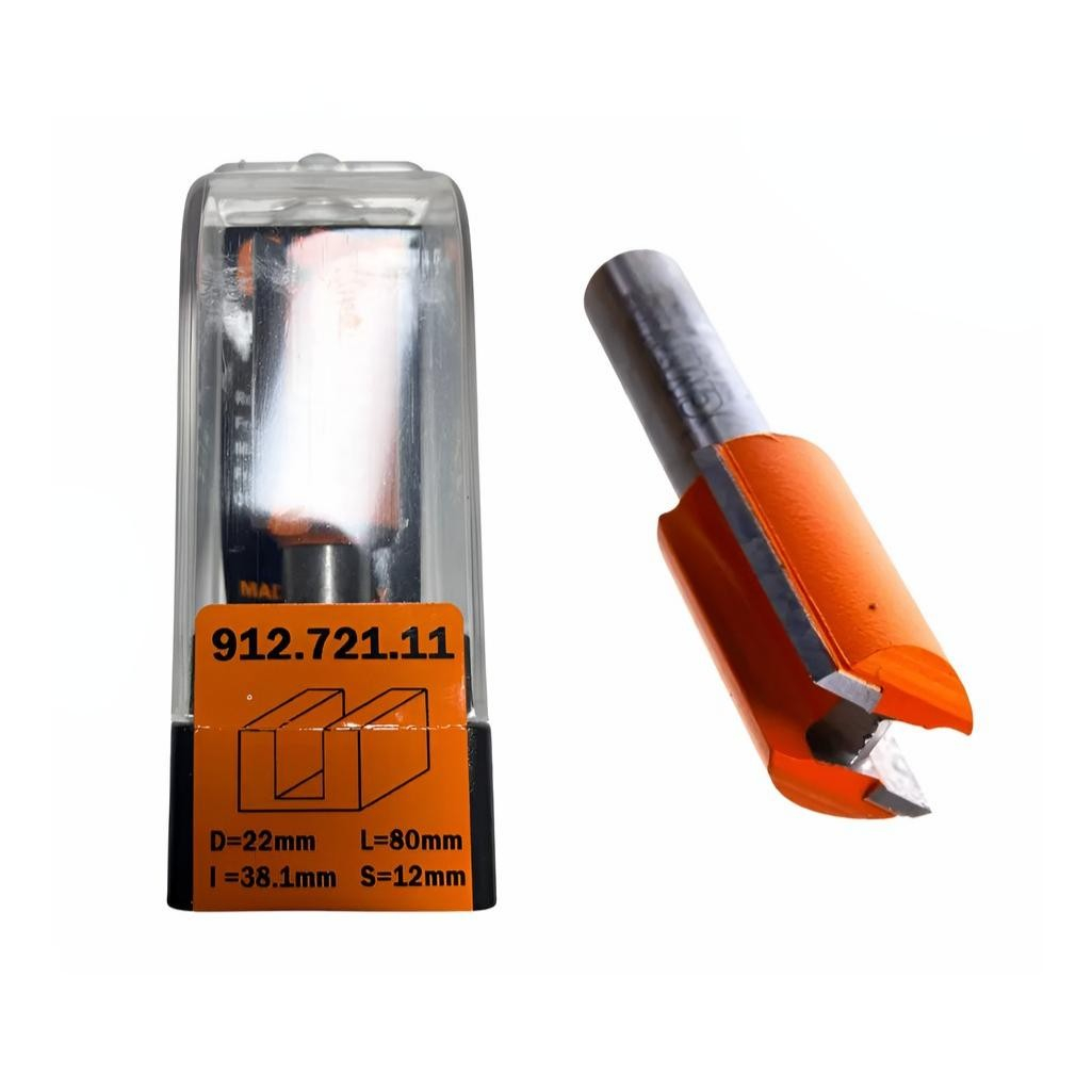 Фреза концевая CMT S12 мм, D22 мм, L38.1 мм, пазовая, длинная, 912.721.11