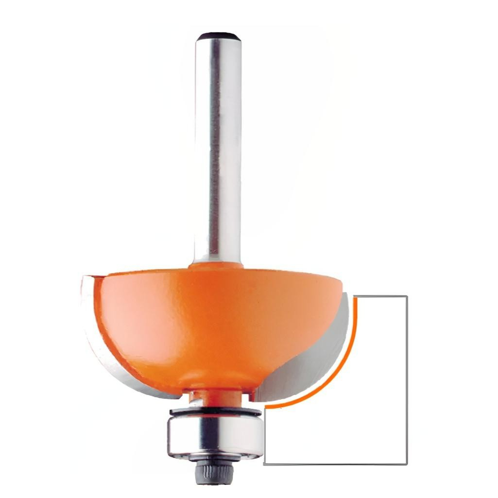 Фреза концевая CMT галтельная R4.75 мм, S8 мм, D22.2х12.7 мм, кромочная с нижним подшипником 937.190.11