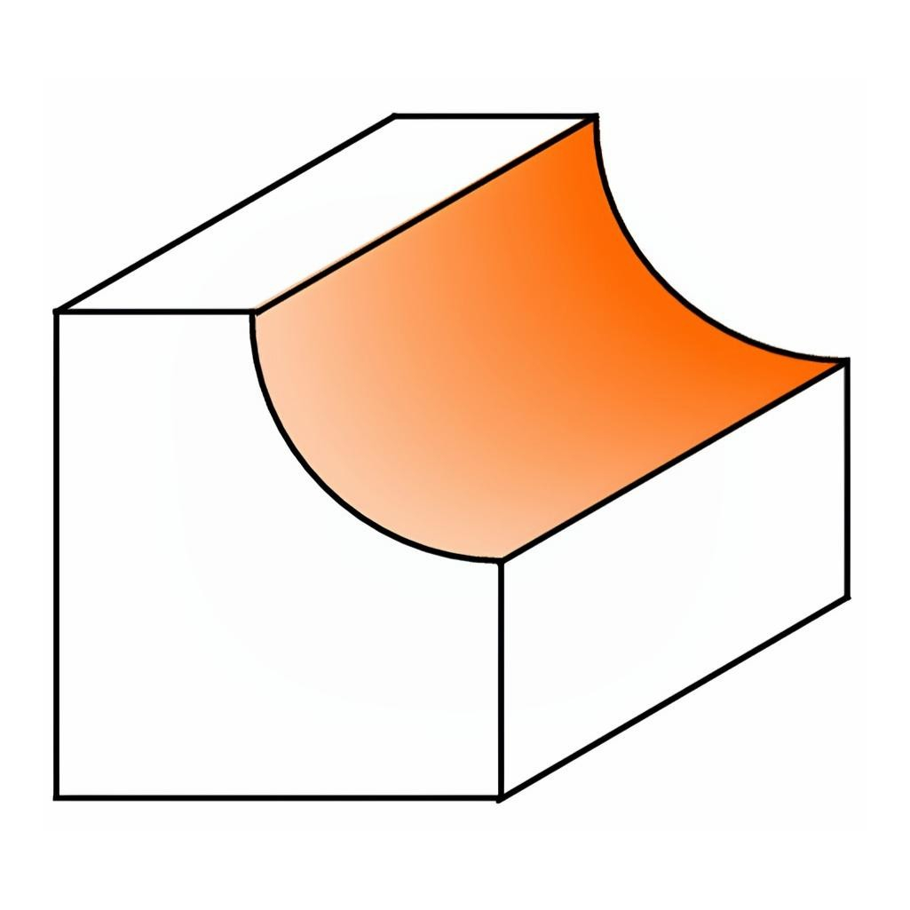 Фреза концевая CMT, галтельная R16 мм, S12 мм, D44,5х18.5 мм, с нижним подшипником, кромочная, 937.950.11