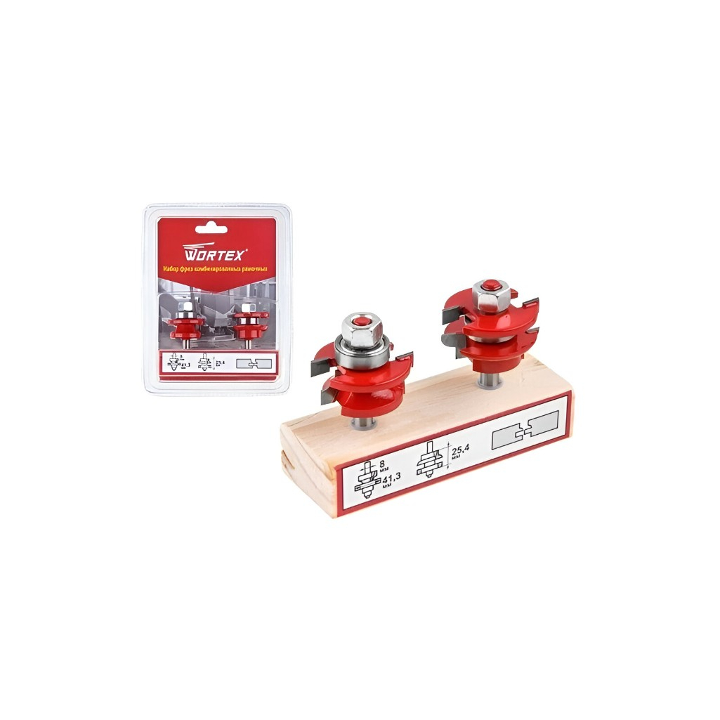 Набор концевых фрез Wortex 0318095, для изготовления вагонки, в упаковке 2 шт