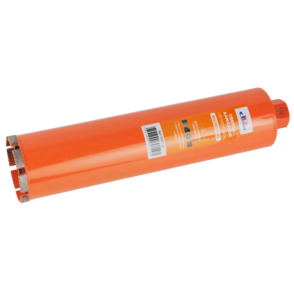 Сверло алмазное ProfiDiam 310146, сегментное, мокрое сверление, 8х82х335хМ22