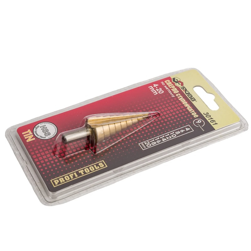 Сверло по металлу Skrab 30161, 4-20 мм, ступенчатое, хвостовик цилиндрический