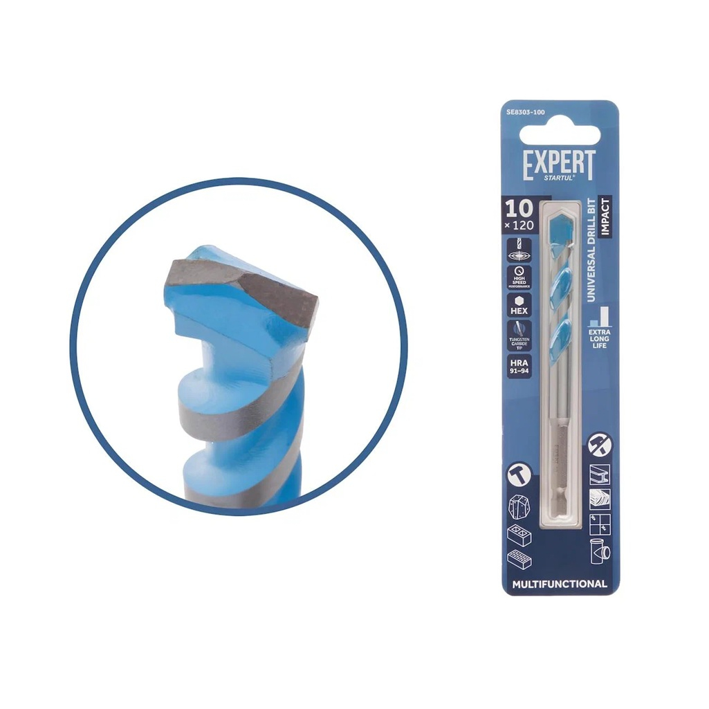 Сверло универсальное Startul Expert SE8303-100, 10х120 мм, спиральное, хвостовик шестигранный