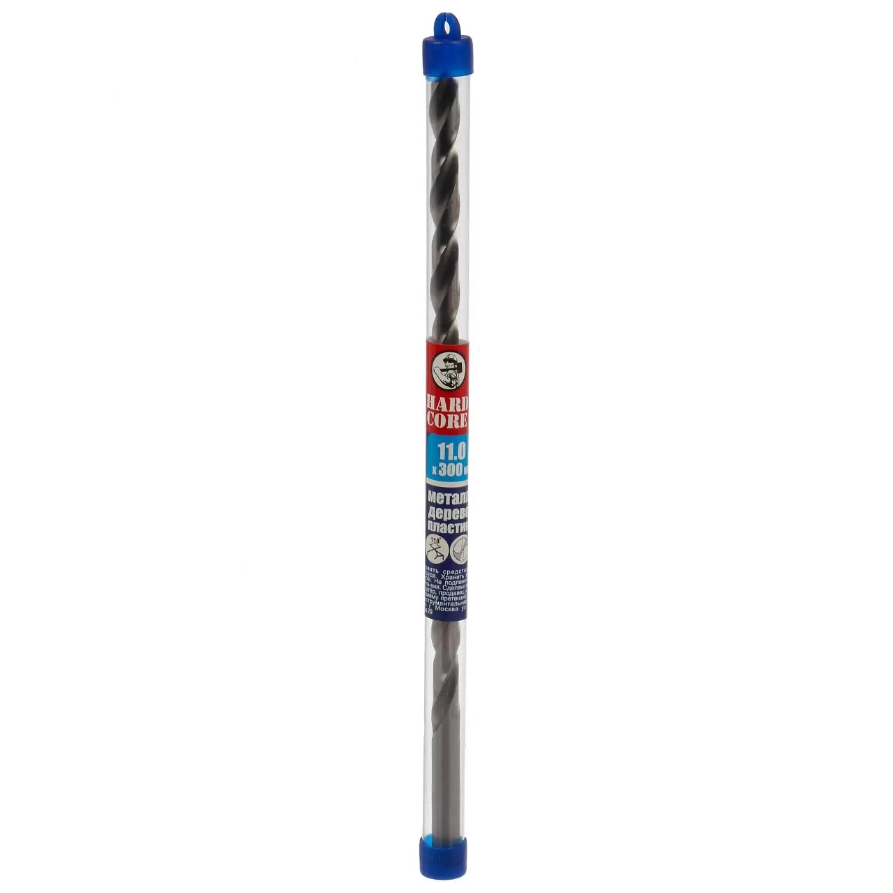 Сверло по металлу Hardcore Extra Long 145110, фрезерованная сталь, 11х300 мм, хвостовик цилиндрический