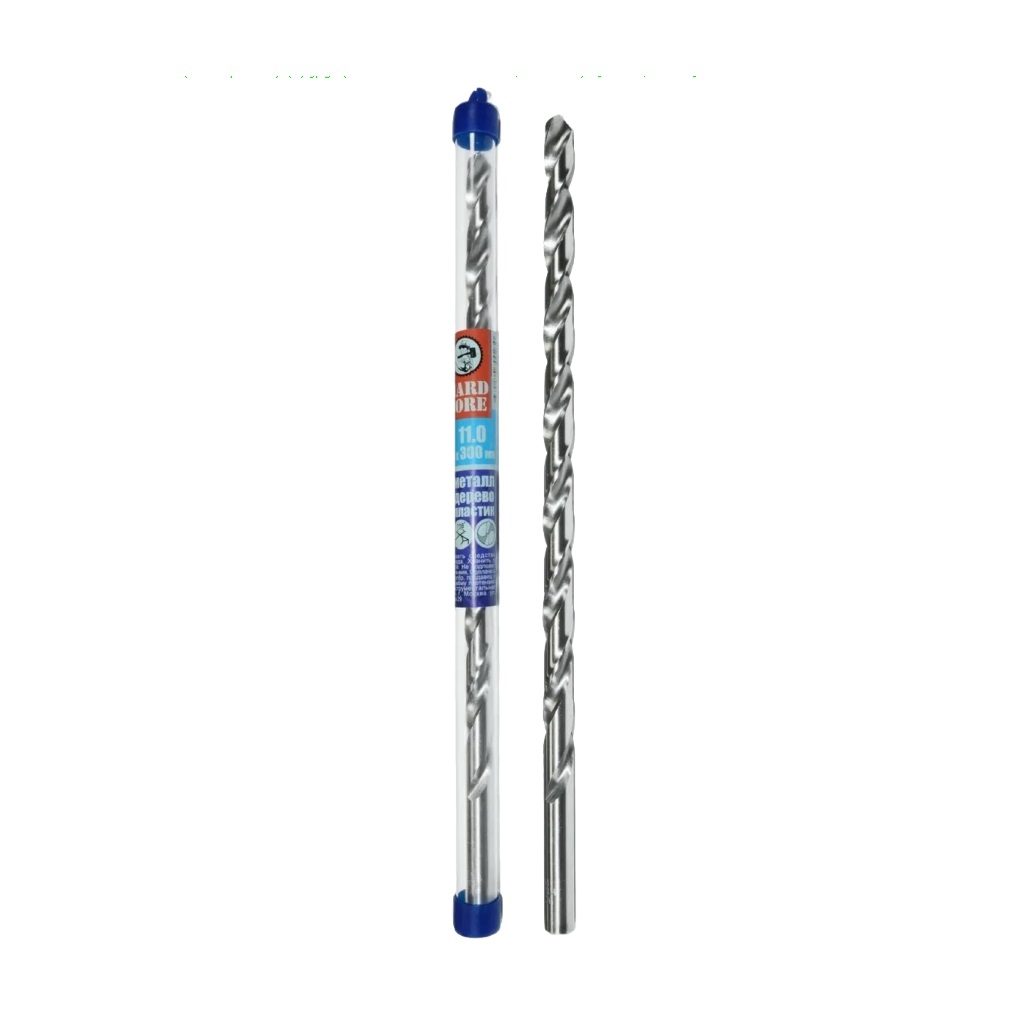 Сверло по металлу Hardcore Extra Long 145110, фрезерованная сталь, 11х300 мм, хвостовик цилиндрический