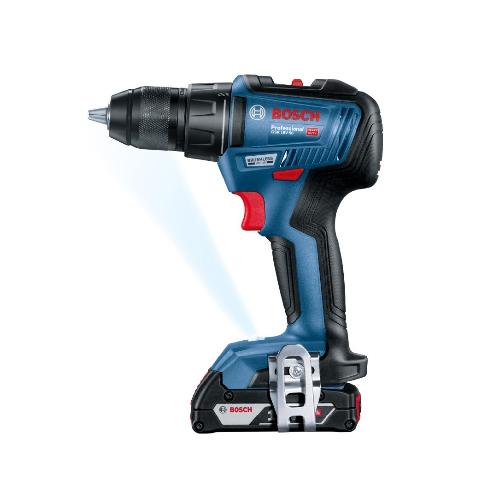 Шуруповерт аккумуляторный Bosch GSR 18V-50, 18 В, 2 аккумулятора, емкость 2 Ah, зарядное устройство, 06019Н5020