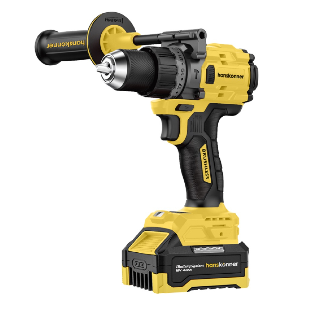 Шуруповерт аккумуляторный Hanskonner HCD2040C, ударный, 18В, 80 Нм, 2 акк. х 4,0Ah+з.у