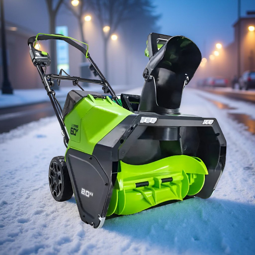 Снегоуборщик аккумуляторный Greenworks GW GD60PST, одноступенчатый, шнек пластик, 60 В, 1 АКБ