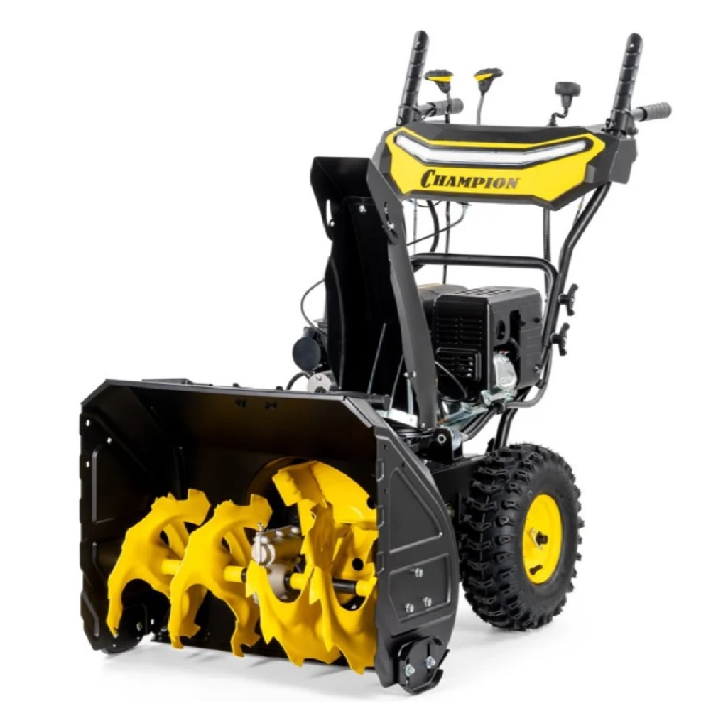 Снегоуборщик бензиновый Champion ST763Е, двухступенчатый, металлический шнек, 5150 Вт