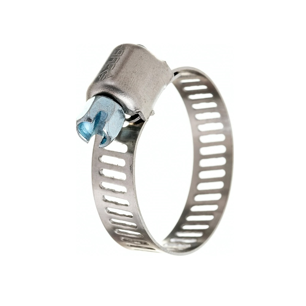 Хомут с просечной лентой Зубр ПЛ-8, 37811-13-26-5, нержавеющая сталь 13-26 мм, в упаковке 5 штук