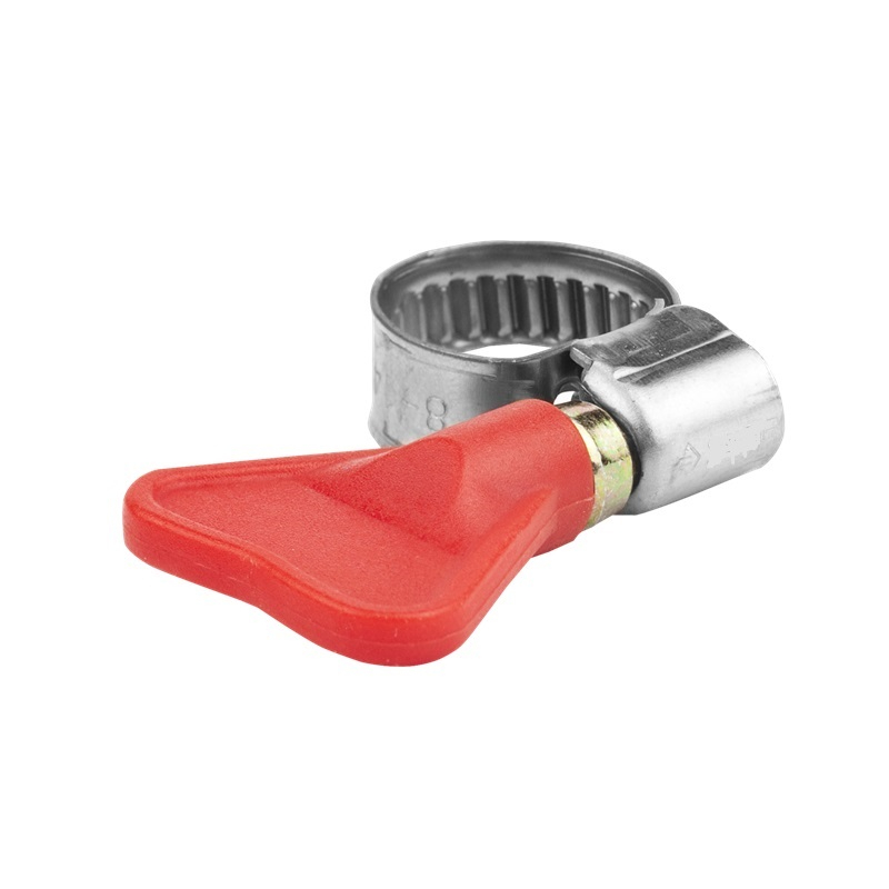 Хомут бабочка с накатной лентой 9мм, нержавеющая сталь, 20-32мм, 2шт