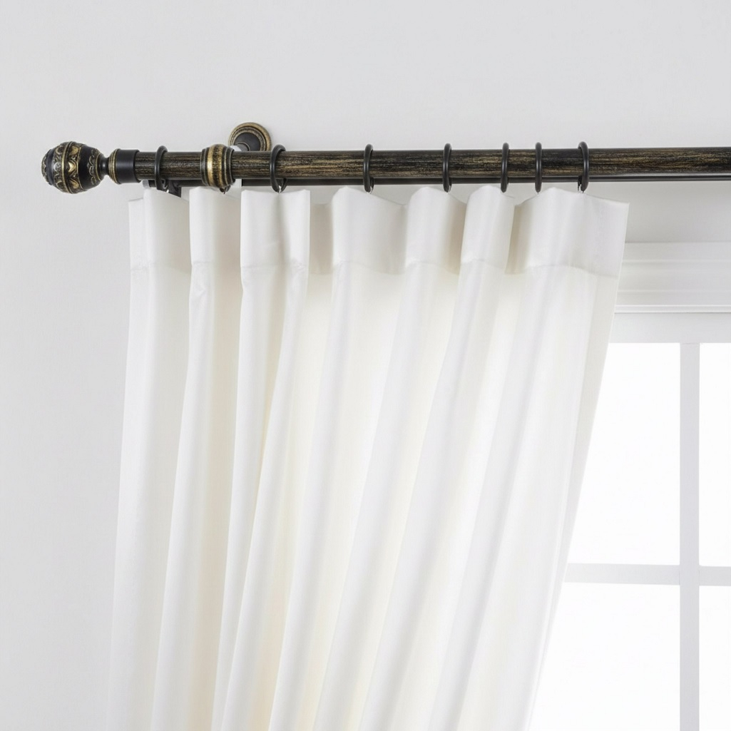 Карниз двухрядный круглый Венеция, Черненое золото, 1.6 м, настенный, металл, крепеж, крючки