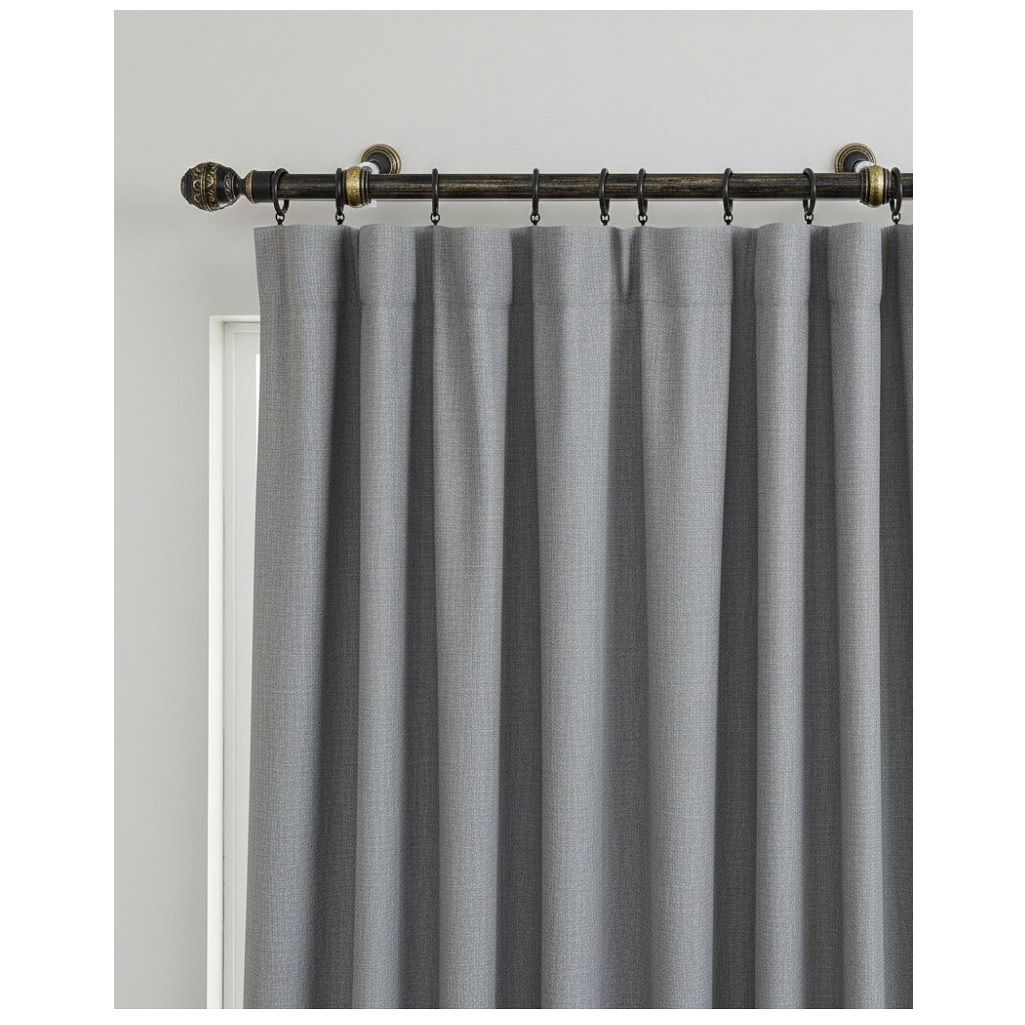 Карниз двухрядный круглый Венеция, Черненое золото, 1.6 м, настенный, металл, крепеж, крючки