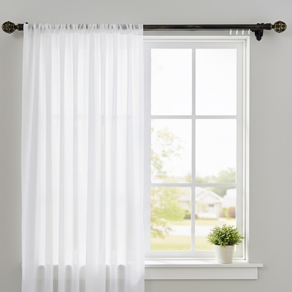 Карниз двухрядный круглый Венеция, Черненое золото, 3 м, настенный, металл, крепеж, крючки