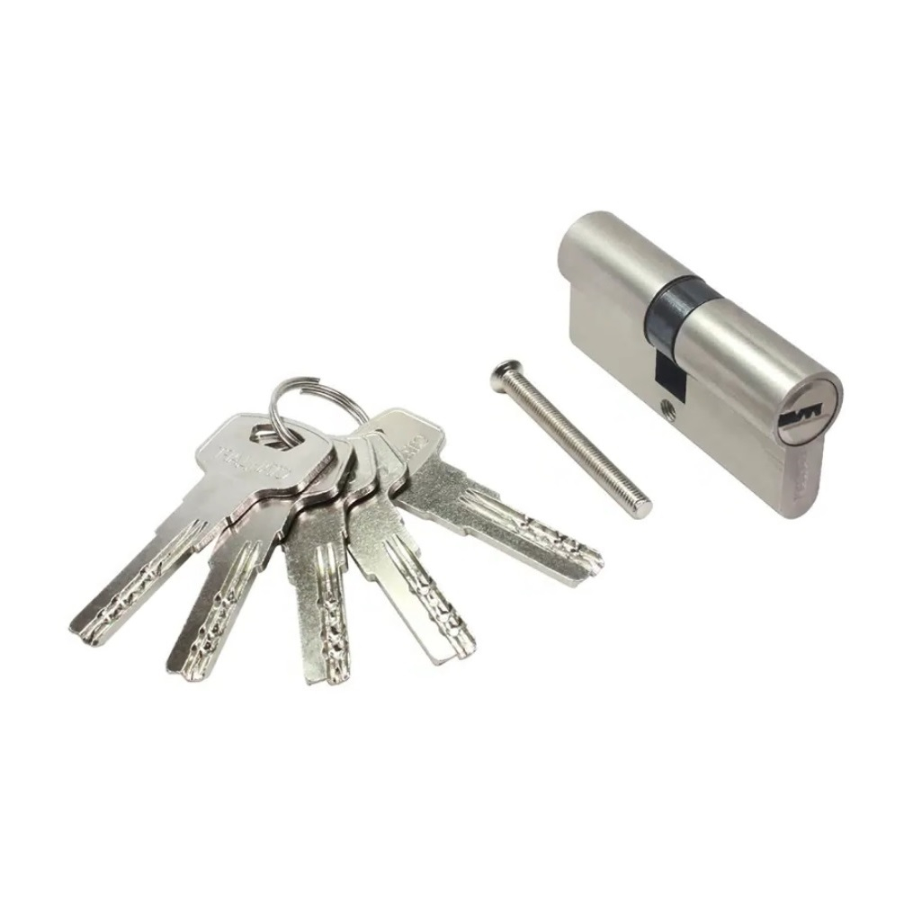 Цилиндровый механизм Стандарт ZF 70-5К SN, матовый никель, ключ-ключ, 5 ключей