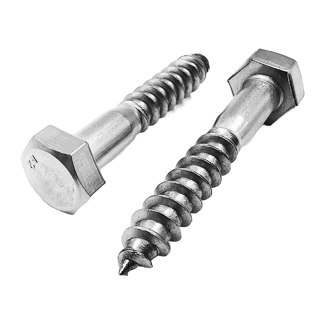 Саморез глухарь 6х50 мм, М6, сантехнический, внешний шестигранник, оцинкованная сталь