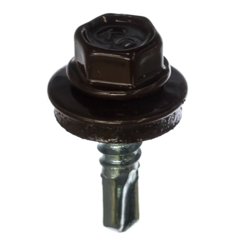 Саморез кровельный коричневый RAL 8017 4,8х19 мм