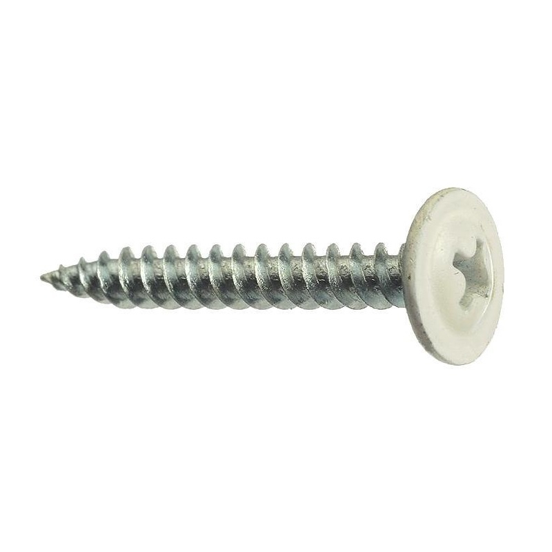 Саморез Жесть с прессшайбой острый 4.2х32 мм, белый RAL9003, 10 шт УТ-00010109