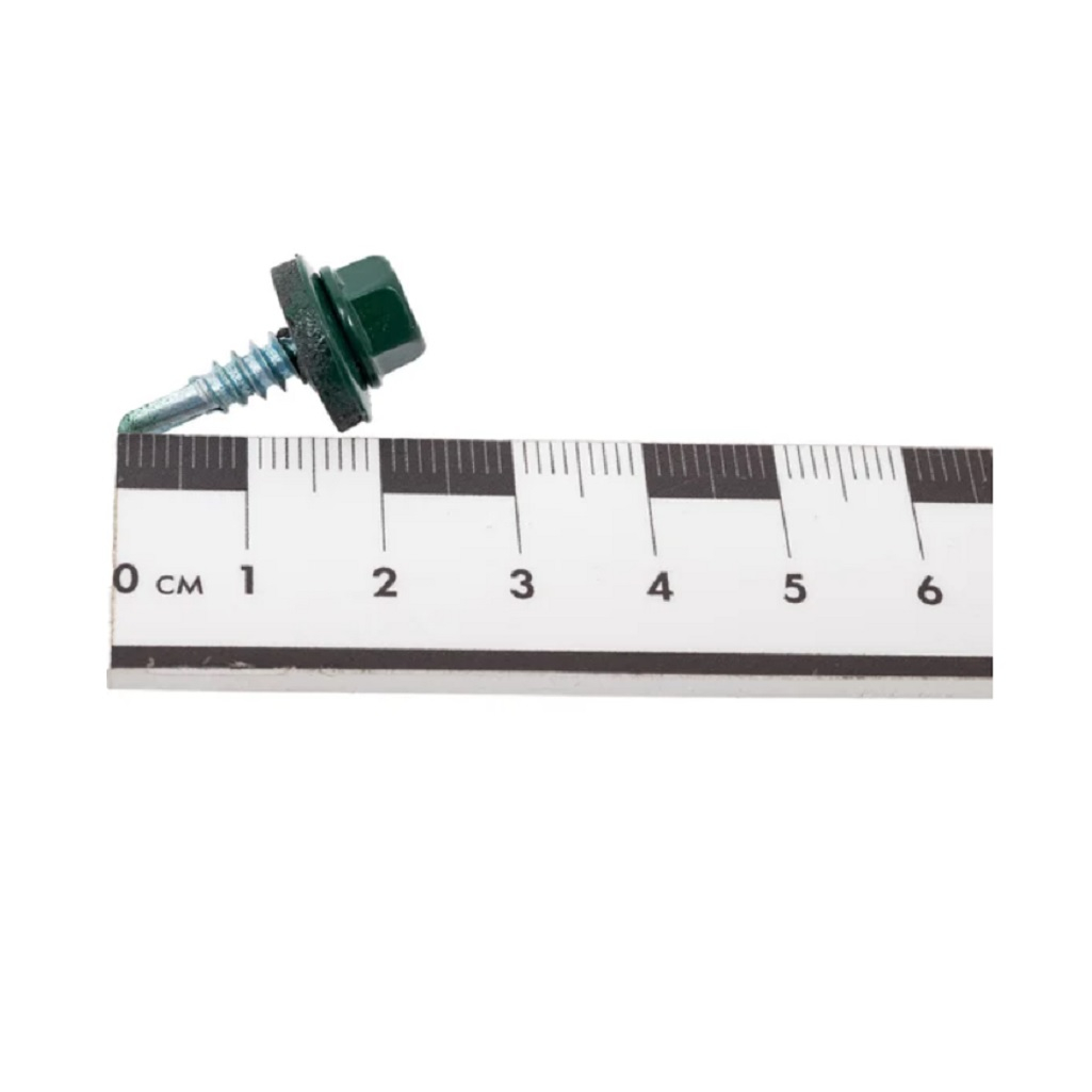 Саморез кровельный Жесть 4,8х19 мм, RAL6005 темно-зеленый, 80 шт. в упаковке