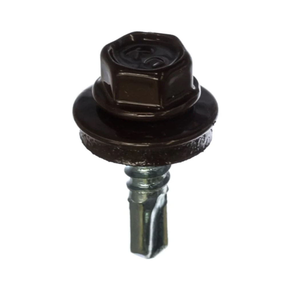 Саморез кровельный Жесть 4,8х19 мм, RAL8017 темно-коричневый, 80 шт. в упаковке