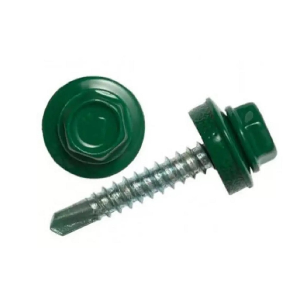 Саморез кровельный Жесть 4,8х35 мм, RAL6005 темно-зеленый, 80 шт. в упаковке