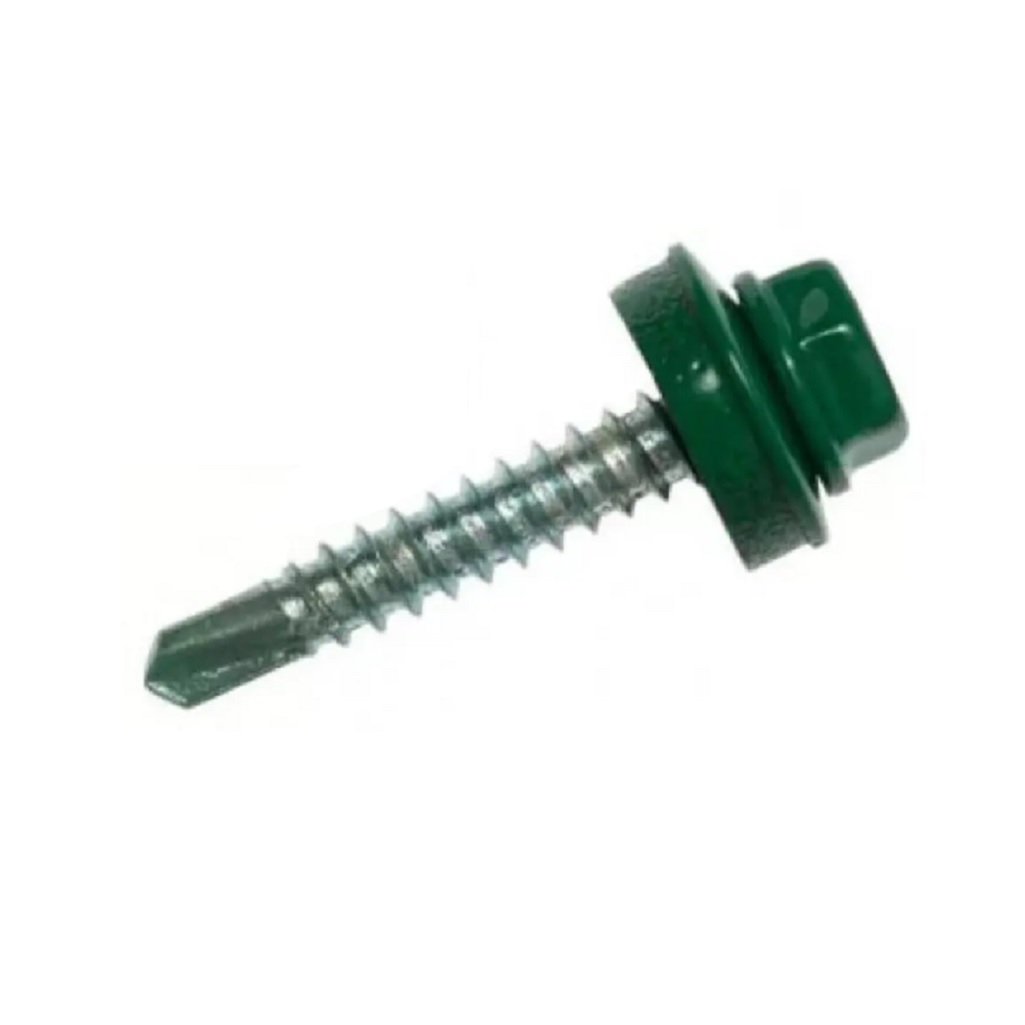 Саморез кровельный Жесть 4,8х35 мм, RAL6005 темно-зеленый, 80 шт. в упаковке