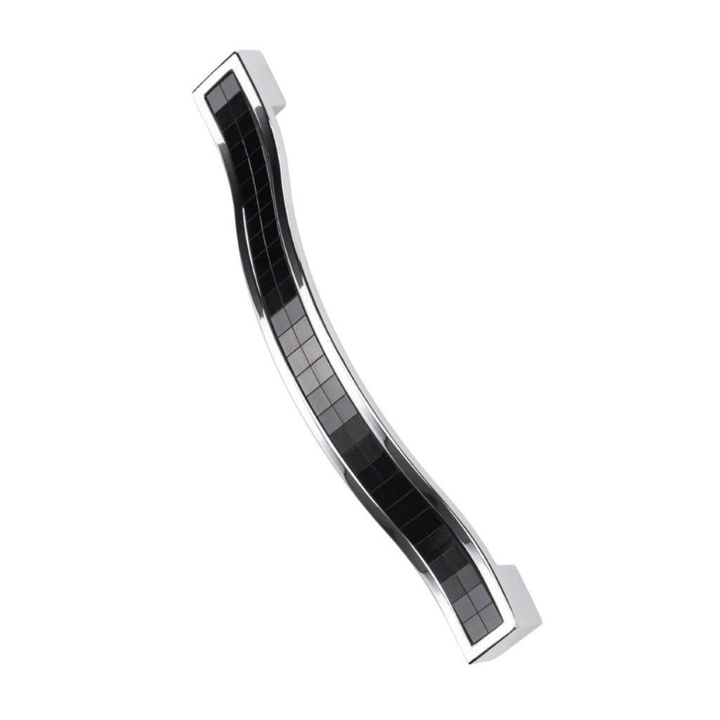 Ручка-скоба Оскар 5232-06-11, межцентровое расстояние 128 мм, длина 156 мм, хром-черный, металл