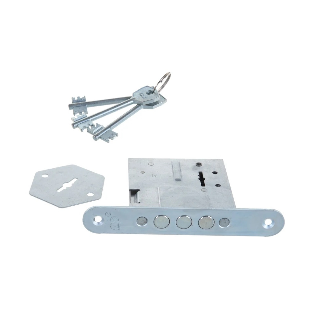 Замок врезной Border 76601-ЗВ8-4С/13, сувальдный, универсальный, без ручки, оцинкованная сталь