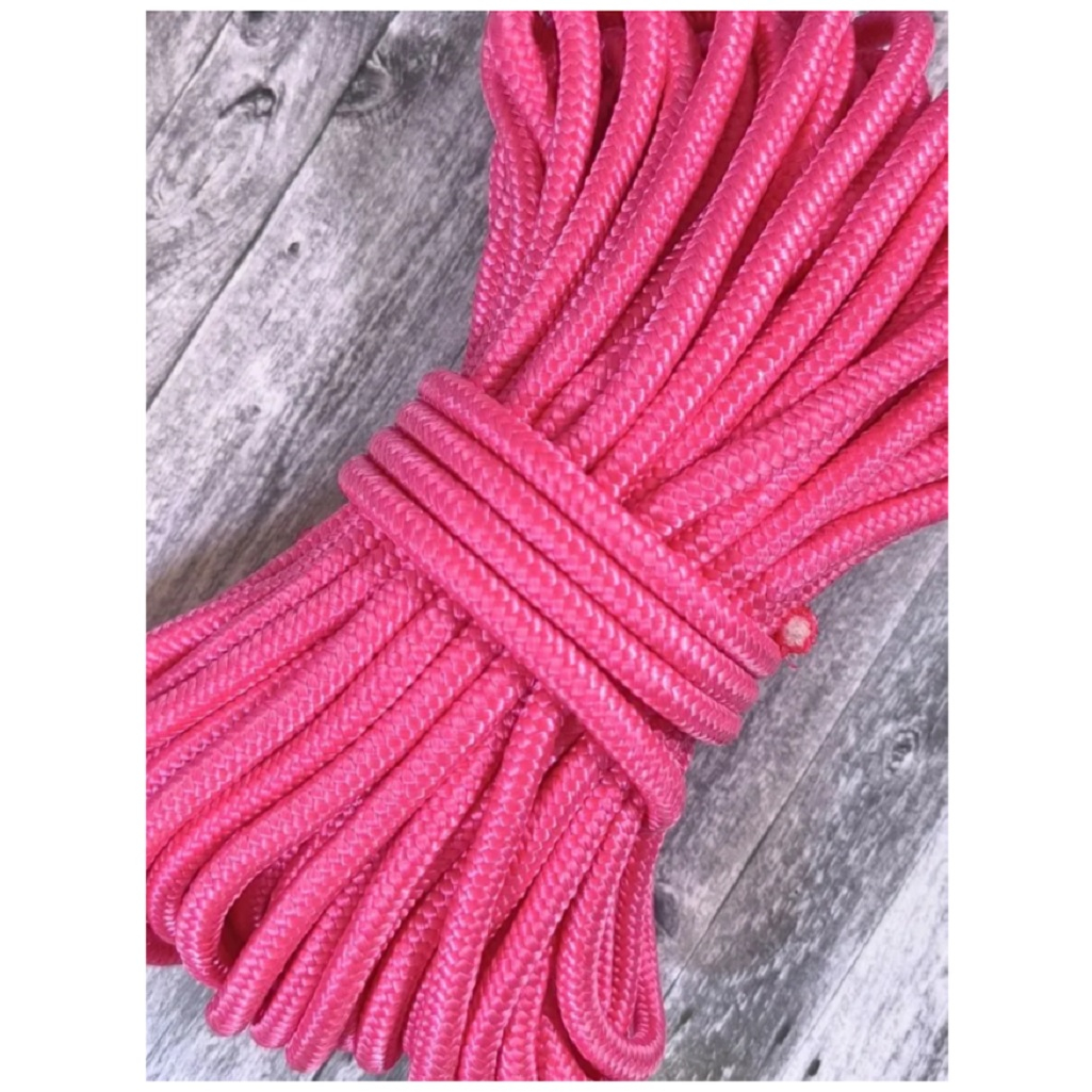 Веревка полипропиленовая, розовая, для подъема и фиксации грузов, Диаметр 4 мм, 100 м