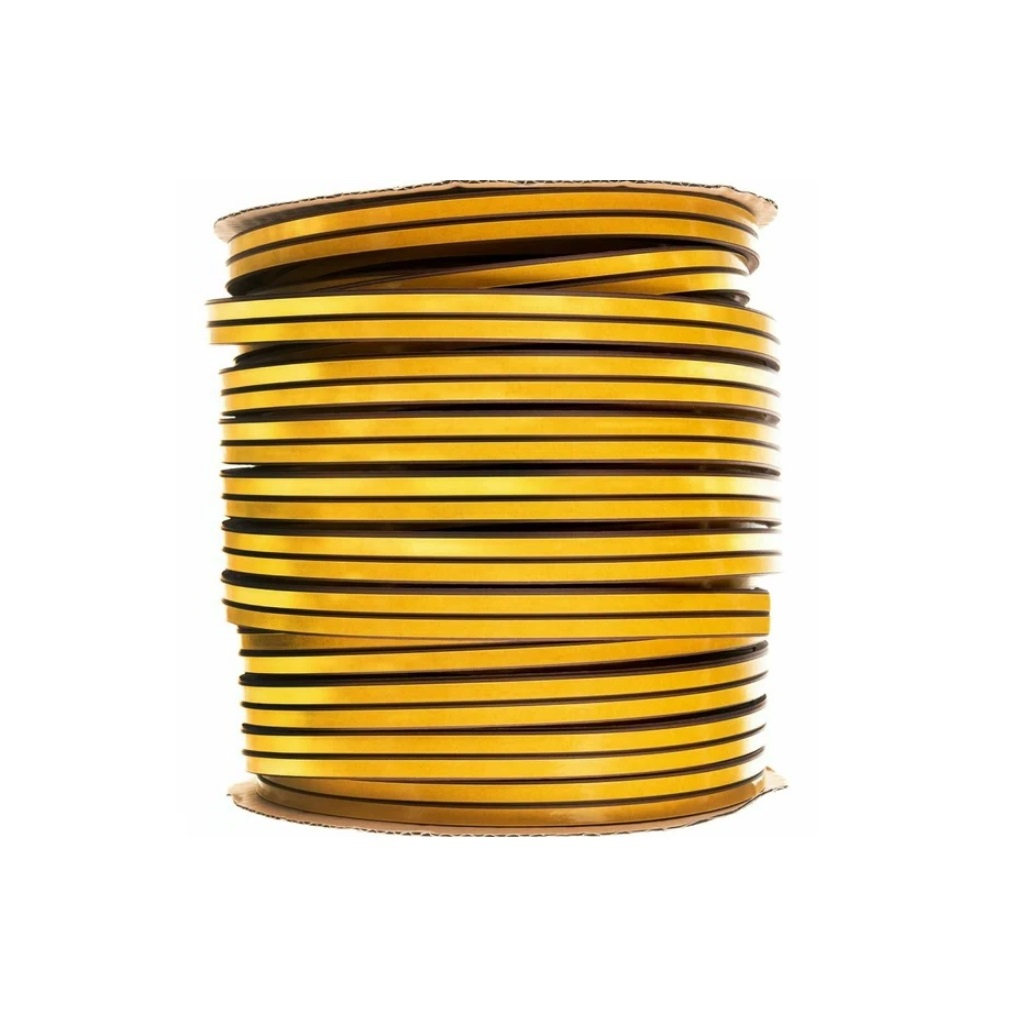 Уплотнитель Kim Tec, промышленный, самоклеящийся, D-профиль, черный, 10х12 мм, на отрез от 1 м