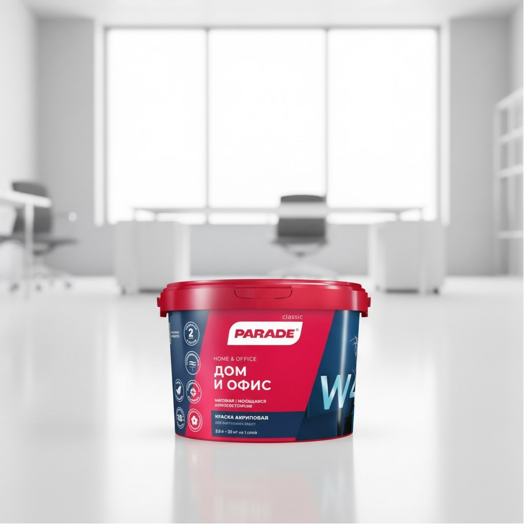Краска акриловая Parade classic 0005868, Дом и офис W4, моющаяся, База A, 2.5 л