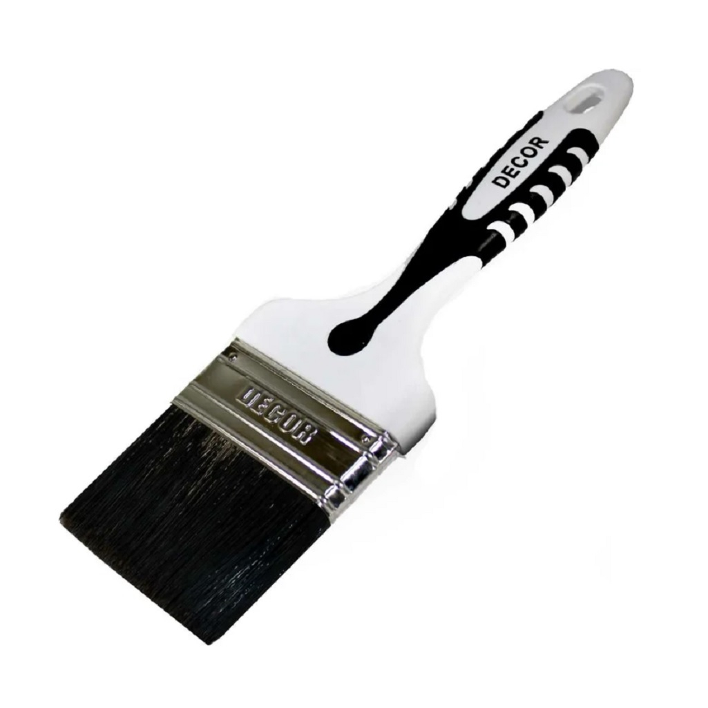 Кисть Decor Black White для грунта 35х1 5мм, черная щетина, 2 К ручка 840-035