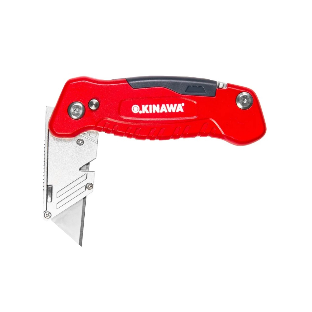 Нож складной Okinawa Snap Plus 2408, трапециевидное лезвие, держатель для бит, в комплекте 2 лезвия, бита