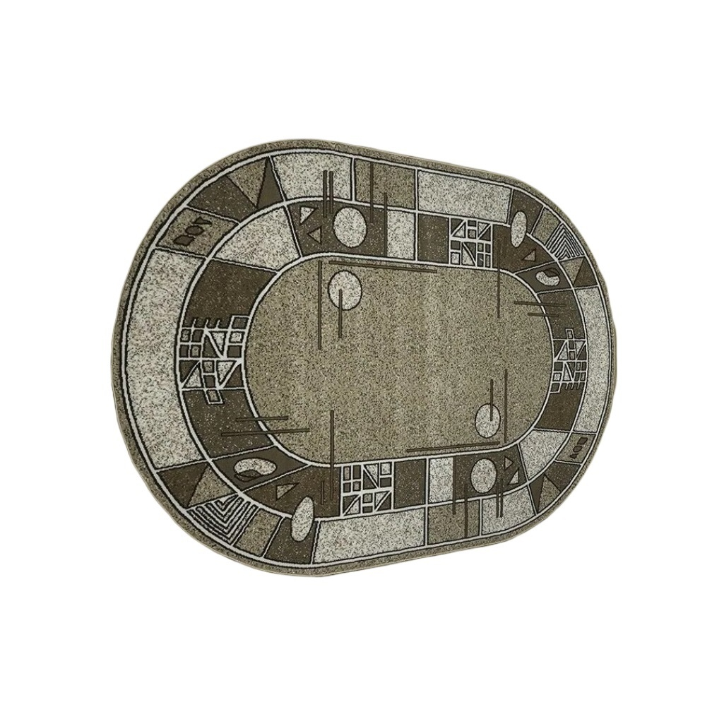 Ковер Белка Лайла де Люкс 15804, овал, бежевый 10822, 1000х2000 мм, для кухни или гостиной