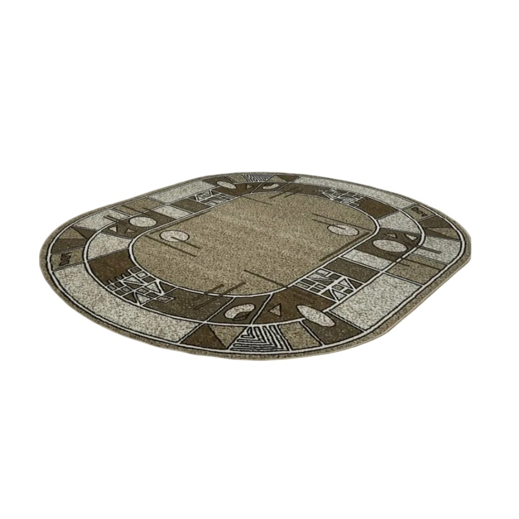 Ковер Белка Лайла де Люкс 15804, овал, бежевый 10822, 1000х2000 мм, для кухни или гостиной