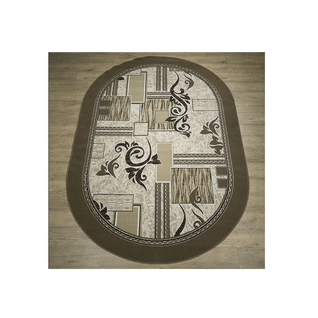 Ковер Белка Лайла де Люкс 15839, овальный, бежевый, 1000х2000 мм, полипропилен 