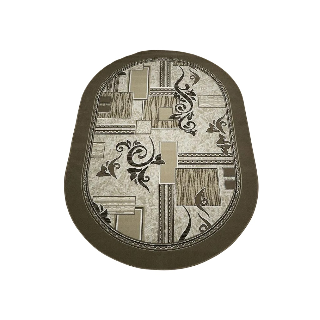 Ковер Белка Лайла де Люкс 15839, овальный, бежевый, 1000х2000 мм, полипропилен 