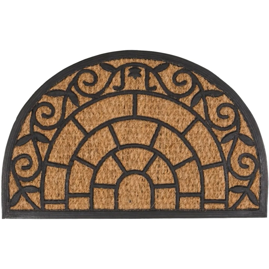 Коврик Sunstep Веранда 32-090, полуовал, кокосовое волокно, резина, 450х750 мм