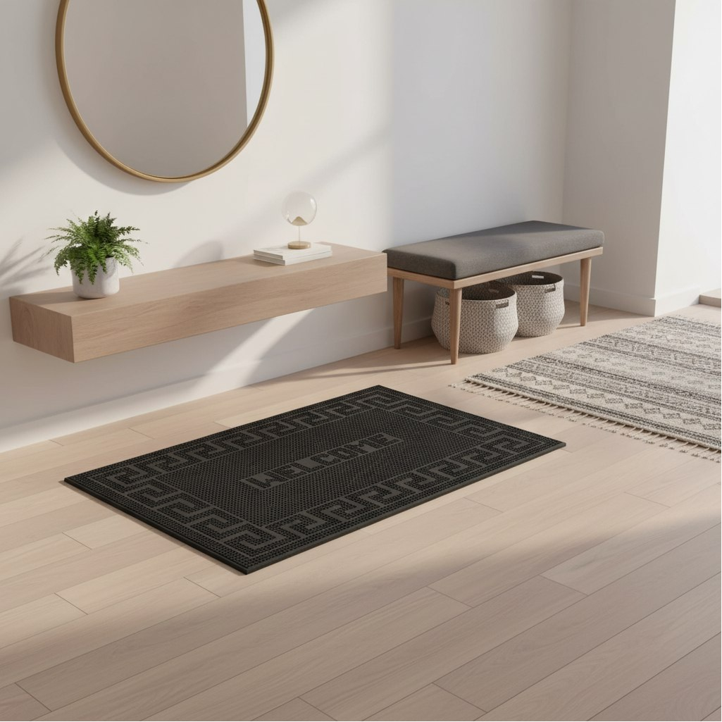 Коврик придверный ComeForte Pin Mat Welcome, черный, 45х75 см