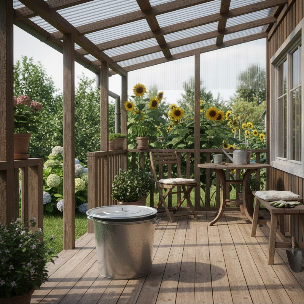 Бак для воды и сыпучих веществ 54633, оцинкованный, крышка, 32 л