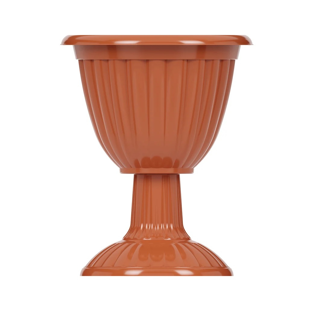 Вазон для цветов Альтернатива Жасмин, на высокой ножке, 12 л, диаметр 370 мм, коричневый, М1556