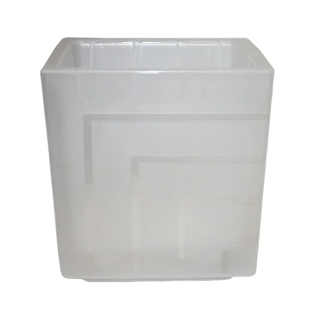 Горшок для цветов Квадро с вкладкой, пластик, прозрачный, 16х16 см, 3.3 л