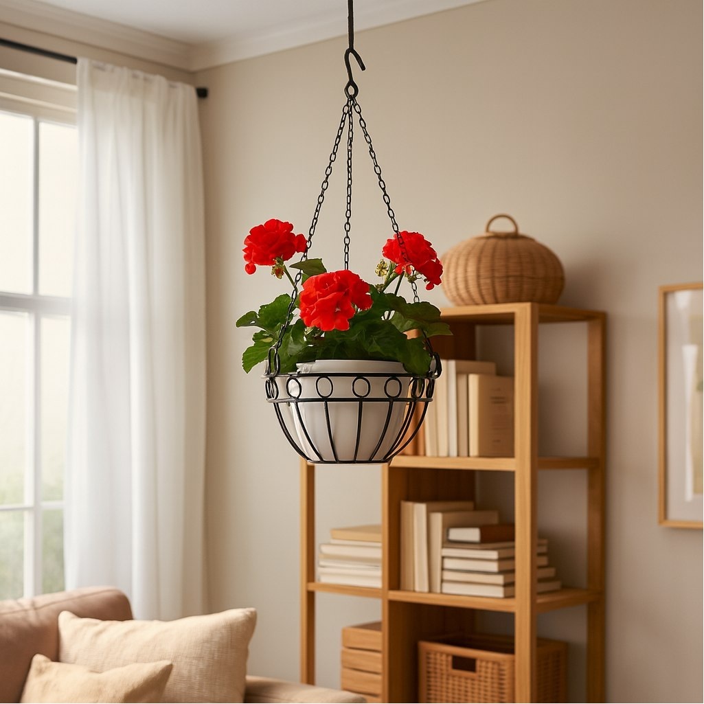 Кашпо подвесное Palisad 69015, металл, черное, диаметр 26 см