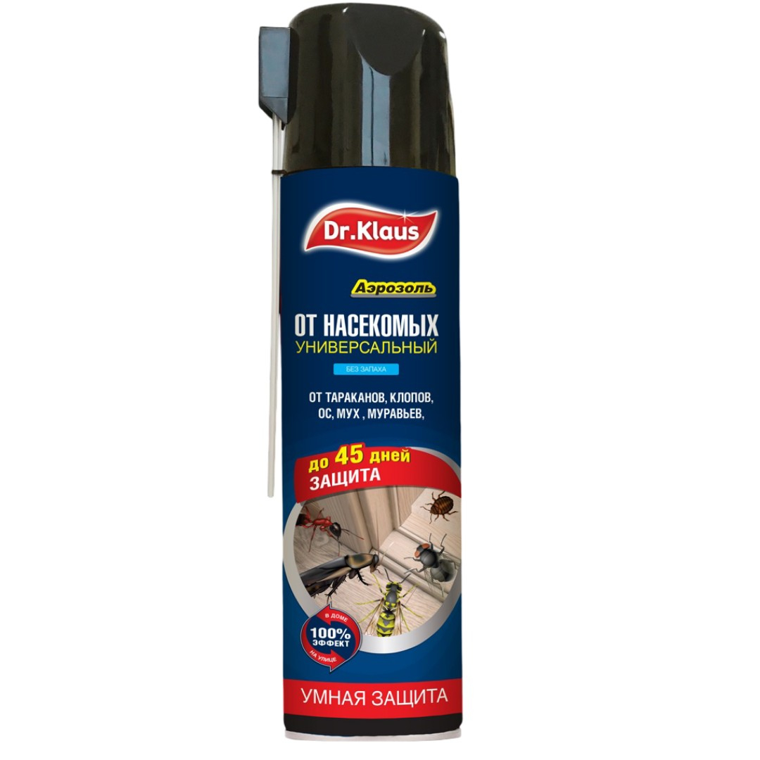 Аэрозоль универсальный от насекомых Dr. Klaus, 600 мл, защита до 45 дней, без запаха