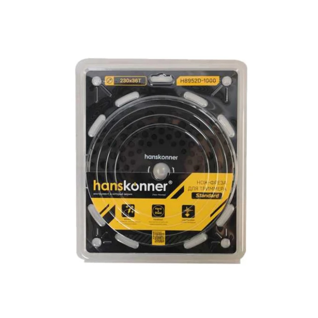 Нож-фреза для триммера Hanskonner H8952D-1000 Standard, 230х25.4 мм, 36 зубьев