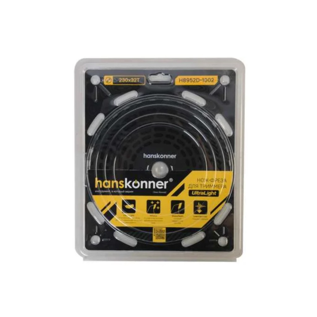 Нож-фреза для триммера Hanskonner H8952D-1002 Ultra Light, 230х25.4 мм, 32 зуба