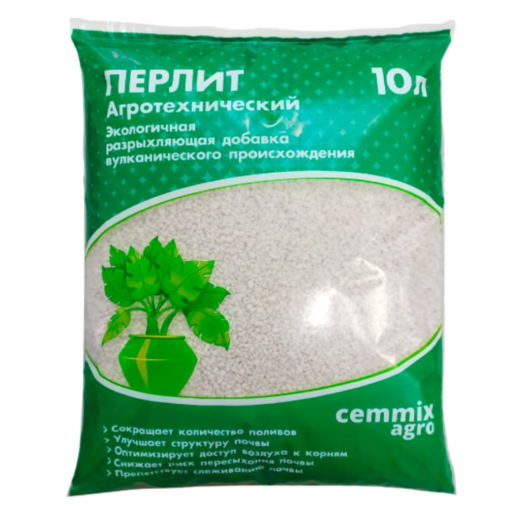 Удобрение перлит вспученный Сельхозстрест Cemmix Agro агротехнический, 10 литров