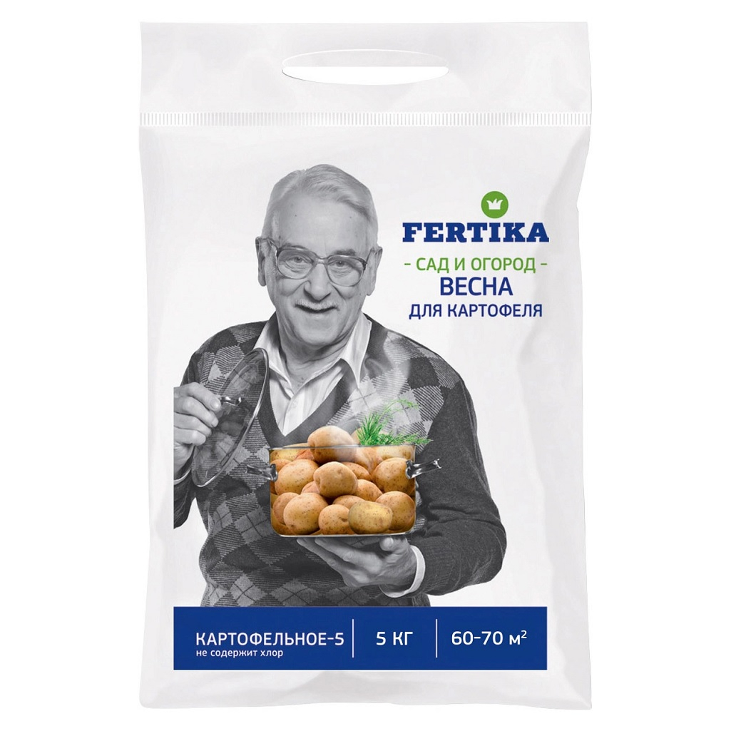 Удобрение Fertika Сад и Огород Весна, для Картофеля, гранулированное, минеральное, 5 кг