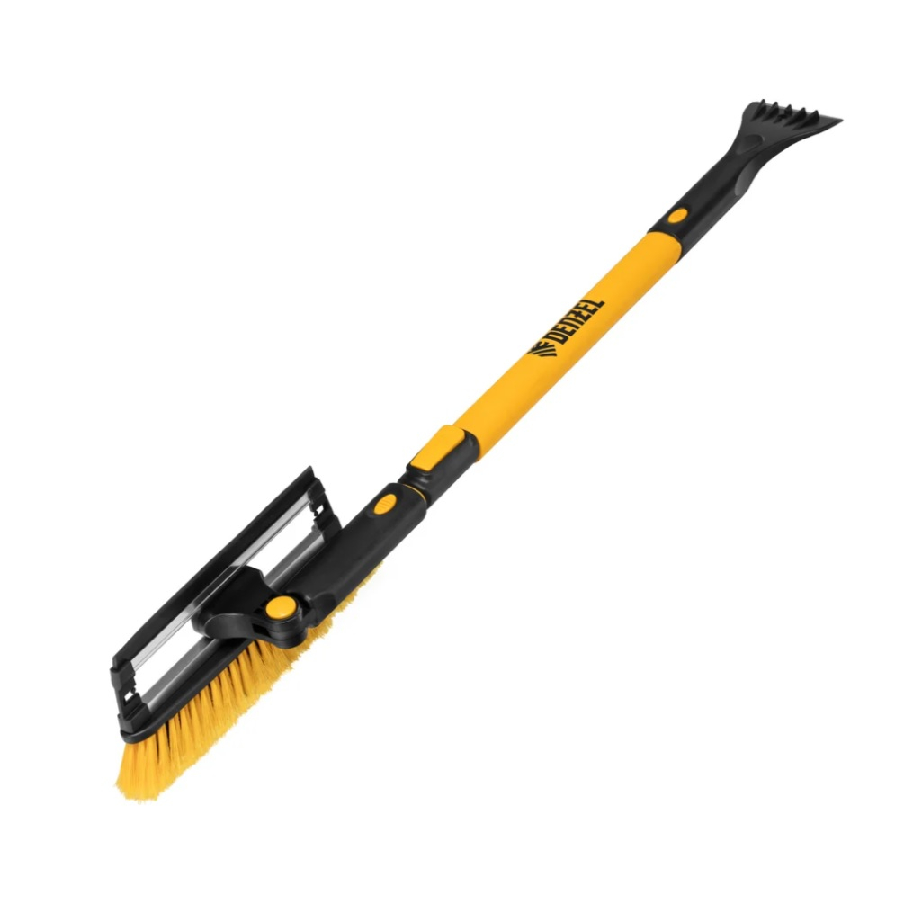 Щетка-сметка для снега Denzel 55308, со скребком, автомобильная, пластик, алюминий, 900-1200 мм